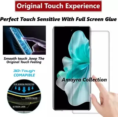 Picture of vivo V30 5G (A+ GRADE) Premium UV Tempered Glass Screen Protector Curved with Liquid Glue and UV Light -Transparent Clear