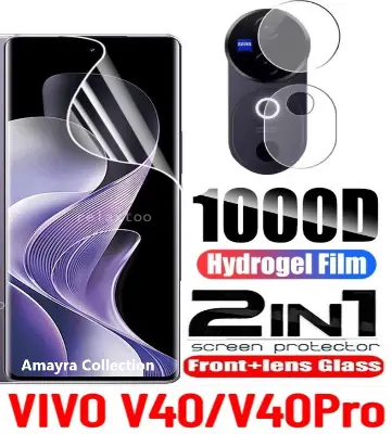 Picture of 2in1 Protector Combo Pack for vivo V40 Pro 5G (Front Hydrogel Screen Protector Poly + Camera Lens Protector)