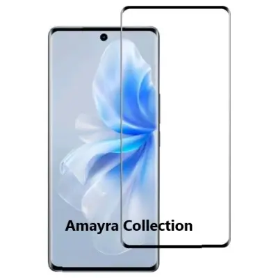 Picture of vivo V30 Pro 5G Full Glue 9D Curved Tempered Glass Screen Protector Edge to Edge Fit Protection Tempered Glass (Black)