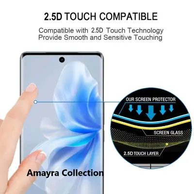 Picture of vivo V30 Pro 5G Full Glue 9D Curved Tempered Glass Screen Protector Edge to Edge Fit Protection Tempered Glass (Black)