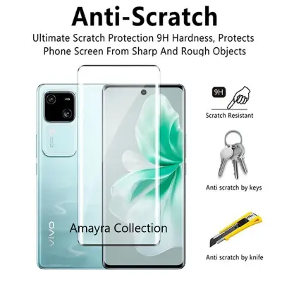 Picture of vivo V30 Pro 5G Full Glue 9D Curved Tempered Glass Screen Protector Edge to Edge Fit Protection Tempered Glass (Black)