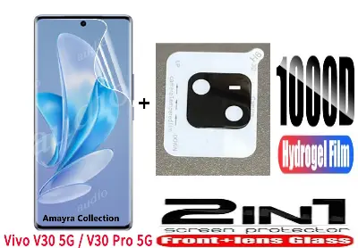 Picture of 2in1 Protector Combo Pack for vivo V30 5G (Front Hydrogel Screen Protector Poly + 3D Camera Lens Protector Glass)