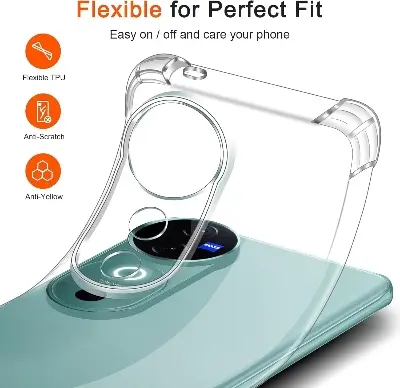 Picture of vivo V40 5G Silicone Clear Case Soft Flexible TPU Rubber Bumper Shockproof Corners Transparent Clear Back Cover