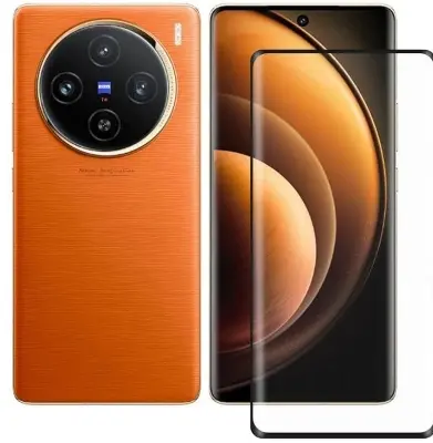 Picture of vivo X100 Pro (V2324A) Full Glue 9D Curved Tempered Glass Screen Protector Edge to Edge Fit Protection Tempered Glass (Black)