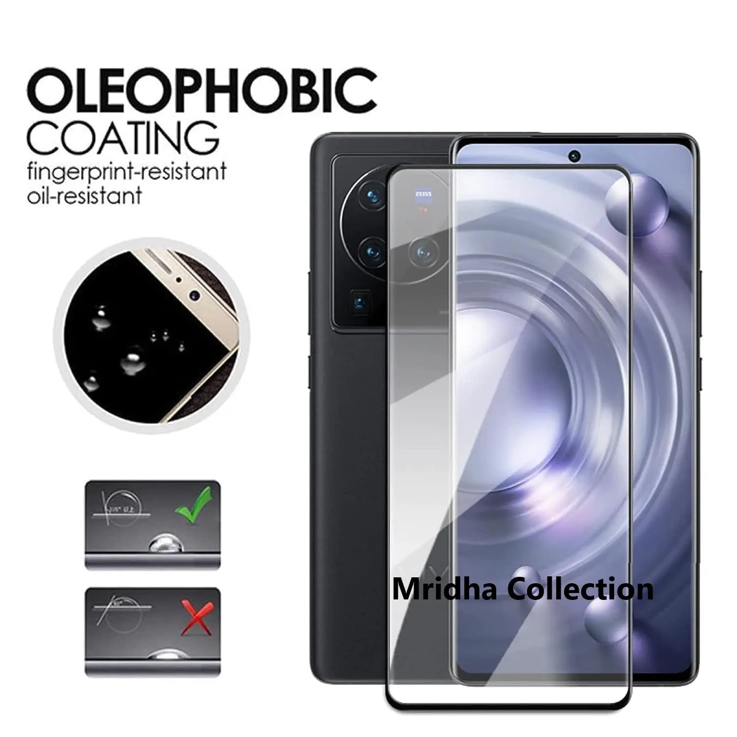 Picture of vivo X90 Pro+ 5G / vivo X90 Pro Plus 5G (V2227A) Full Glue 9D Curved Tempered Glass Screen Protector Edge to Edge Fit Protection Tempered Glass (Black)
