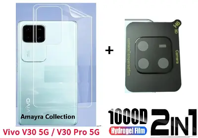 Picture of 2in1 Back Protector Combo Pack for vivo V30 Pro 5G (Back Hydrogel Poly Protector + 3D Camera Lens Protector Glass)