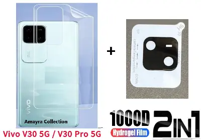 Picture of 2in1 Back Protector Combo Pack for vivo V30 5G (Back Hydrogel Poly Protector + 3D Camera Lens Protector Glass)