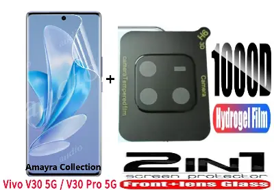 Picture of 2in1 Protector Combo Pack for vivo V30 Pro 5G (Front Hydrogel Screen Protector Poly + 3D Camera Lens Protector Glass)