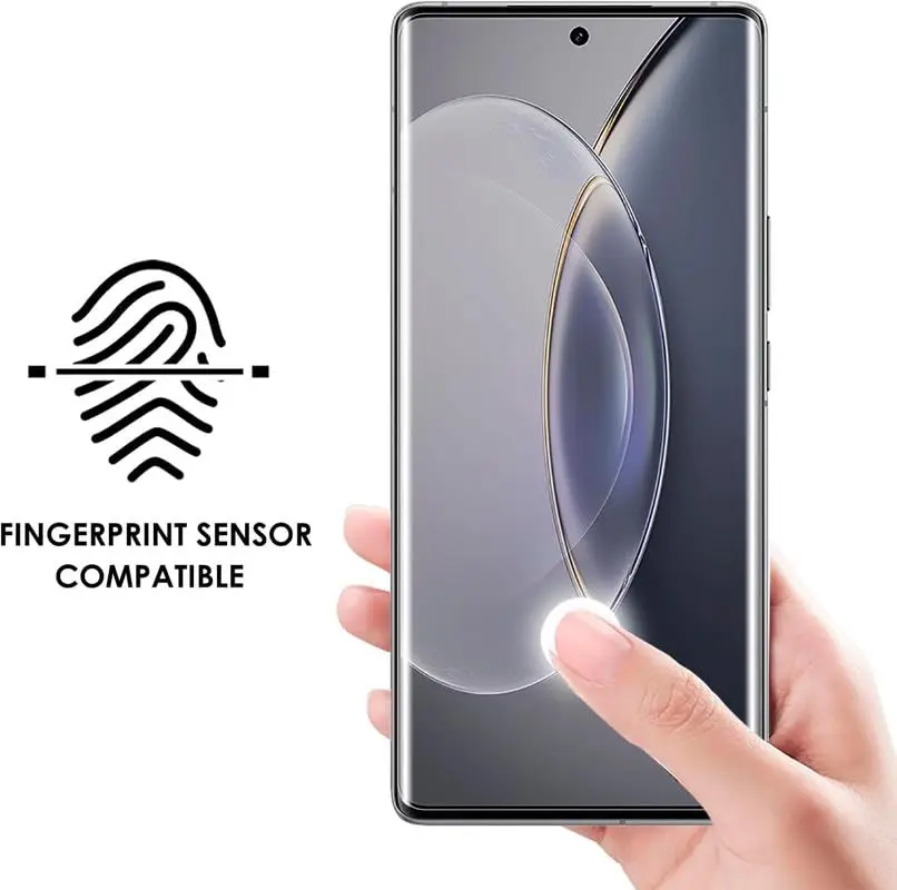 Picture of vivo V40 Pro 5G (A+ GRADE) Premium UV Tempered Glass Screen Protector Curved with Liquid Glue and UV Light -Transparent Clear