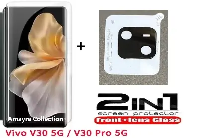 Picture of 2in1 Protector Combo Pack for vivo V30 5G (A+ GRADE) UV Glass Screen Protector + 3D Camera Protector Lens