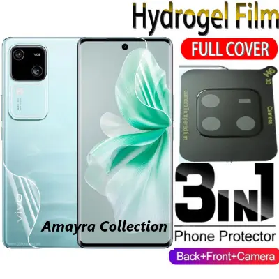 Picture of 3in1 Protector Combo Pack for vivo V30 Pro 5G (Front Hydrogel Screen Protector Poly + Back Hydrogel Poly Protector + 3D Camera Lens Protector)