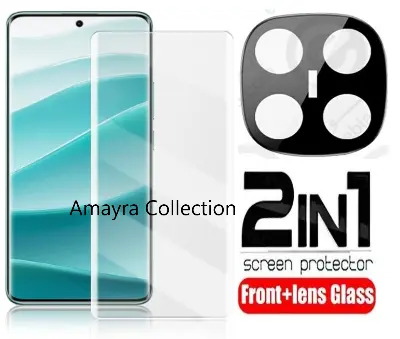 Picture of 2in1 Protector Combo Pack for Xiaomi Redmi Note 14 Pro+ 5G / Xiaomi Redmi Note 14 Pro Plus 5G (A+ GRADE) UV Glass Screen Protector + 3D Camera Protector Lens
