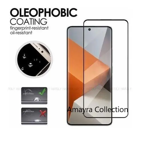 Picture of Xiaomi Redmi Note 14 Pro 5G Full Glue 9D Curved Tempered Glass Screen Protector Edge to Edge Fit Protection Tempered Glass (Black)