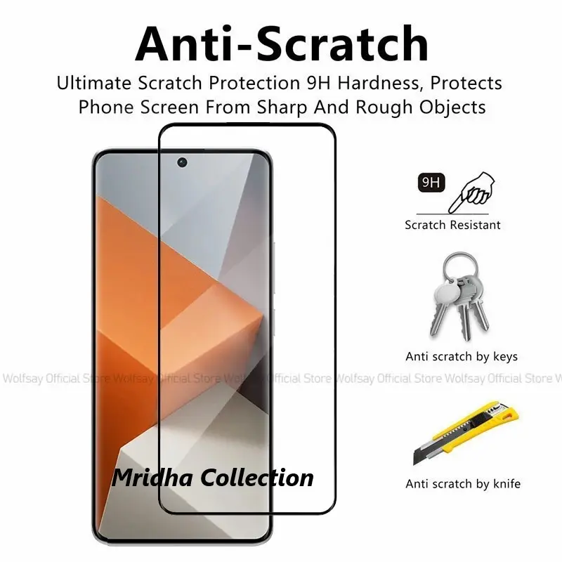 Picture of Xiaomi Redmi Note 14 Pro 5G Full Glue 9D Curved Tempered Glass Screen Protector Edge to Edge Fit Protection Tempered Glass (Black)