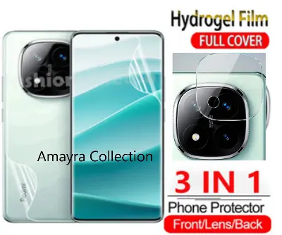 Picture of 3in1 Protector Combo Pack for Xiaomi Redmi Note 14 Pro 5G (Front Hydrogel Screen Protector Poly + Back Hydrogel Poly Protector + Camera Lens Protector)