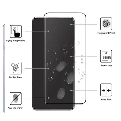 Picture of Xiaomi Redmi Note 14 Pro+ 5G / Xiaomi Redmi Note 14 Pro Plus 5G Full Glue 9D Curved Tempered Glass Screen Protector Edge to Edge Fit Protection Tempered Glass (Black)