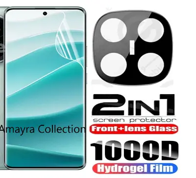 Picture of 2in1 Protector Combo Pack for Xiaomi Redmi Note 14 Pro 5G (Front Hydrogel Screen Protector Poly + 3D Camera Lens Protector Glass)