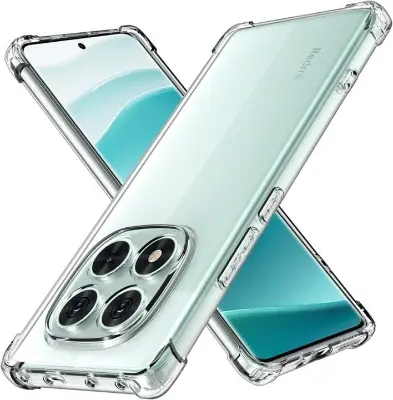 Picture of Xiaomi Redmi Note 14 Pro+ 5G / Xiaomi Redmi Note 14 Pro Plus 5G Silicone Clear Case Soft Flexible TPU Rubber Bumper Shockproof Corners Transparent Clear Back Cover