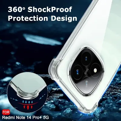 Picture of Xiaomi Redmi Note 14 Pro+ 5G / Xiaomi Redmi Note 14 Pro Plus 5G Silicone Clear Case Soft Flexible TPU Rubber Bumper Shockproof Corners Transparent Clear Back Cover