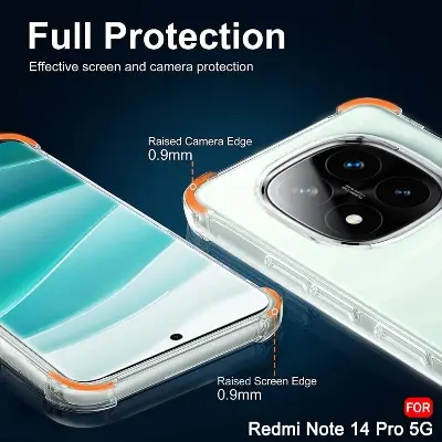 Picture of Xiaomi Redmi Note 14 Pro+ 5G / Xiaomi Redmi Note 14 Pro Plus 5G Silicone Clear Case Soft Flexible TPU Rubber Bumper Shockproof Corners Transparent Clear Back Cover