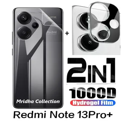 Picture of 2in1 Back Protector Combo Pack for Xiaomi Redmi Note 13 Pro+ 5G / Xiaomi Redmi Note 13 Pro Plus 5G (Back Hydrogel Poly Protector + 3D Camera Lens Protector Glass)
