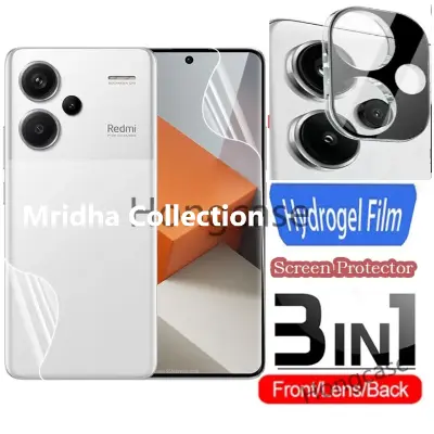 Picture of 3in1 Protector Combo Pack for Xiaomi Redmi Note 13 Pro+ 5G / Xiaomi Redmi Note 13 Pro Plus 5G (Front Hydrogel Screen Protector Poly + Back Hydrogel Poly Protector + 3D Camera Lens Protector)