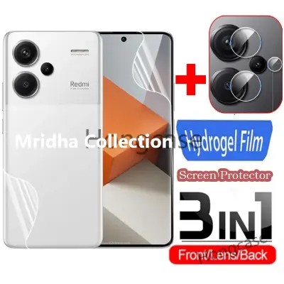 Picture of 3in1 Protector Combo Pack for Xiaomi Redmi Note 13 Pro+ 5G / Xiaomi Redmi Note 13 Pro Plus 5G (Front Hydrogel Screen Protector Poly + Back Hydrogel Poly Protector + Camera Lens Protector)
