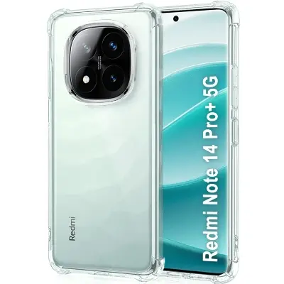 Picture of Xiaomi Redmi Note 14 Pro 5G  Silicone Clear Case Soft Flexible TPU Rubber Bumper Shockproof Corners Transparent Clear Back Cover