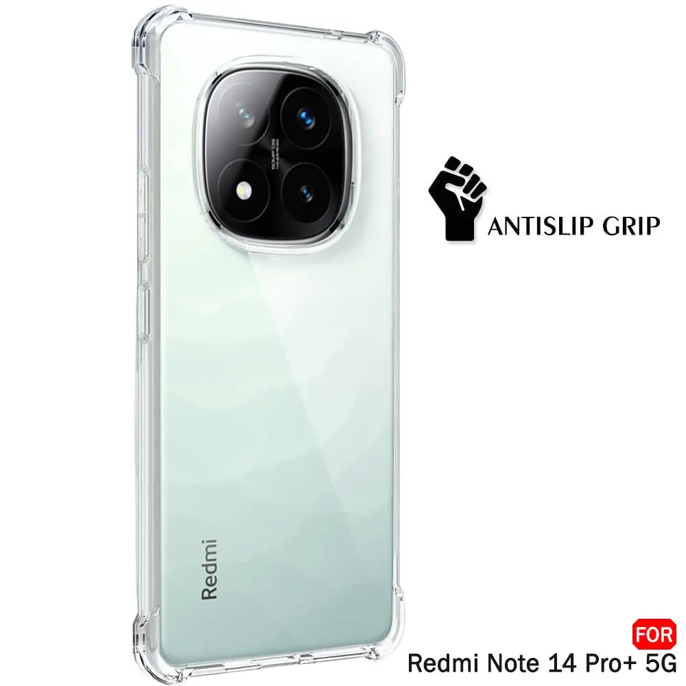 Picture of Xiaomi Redmi Note 14 Pro 5G  Silicone Clear Case Soft Flexible TPU Rubber Bumper Shockproof Corners Transparent Clear Back Cover