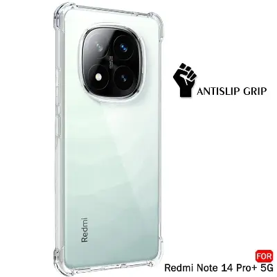Picture of Xiaomi Redmi Note 14 Pro 5G  Silicone Clear Case Soft Flexible TPU Rubber Bumper Shockproof Corners Transparent Clear Back Cover