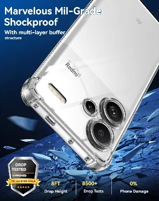 Picture of Xiaomi Redmi Note 13 Pro+ 5G / Xiaomi Redmi Note 13 Pro Plus 5G Silicone Clear Case Soft Flexible TPU Rubber Bumper Shockproof Corners Transparent Clear Back Cover