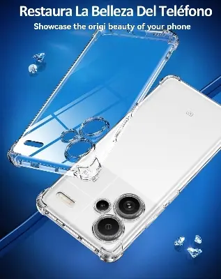 Picture of Xiaomi Redmi Note 13 Pro+ 5G / Xiaomi Redmi Note 13 Pro Plus 5G Silicone Clear Case Soft Flexible TPU Rubber Bumper Shockproof Corners Transparent Clear Back Cover