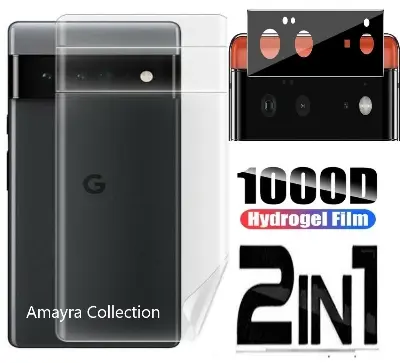 Picture of 2in1 Back Protector Combo Pack for Google Pixel 6 Pro 5G (Back Hydrogel Poly Protector + 3D Camera Lens Protector Glass)