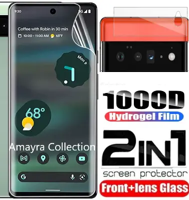 Picture of 2in1 Protector Combo Pack for Google Pixel 6 5G (Front Hydrogel Screen Protector Poly+Camera Lens Protector)