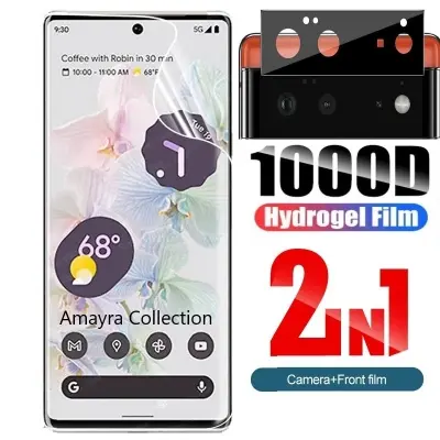 Picture of 2in1 Protector Combo Pack for Google Pixel 6 Pro 5G (Front Hydrogel Screen Protector Poly + 3D Camera Lens Protector Glass)