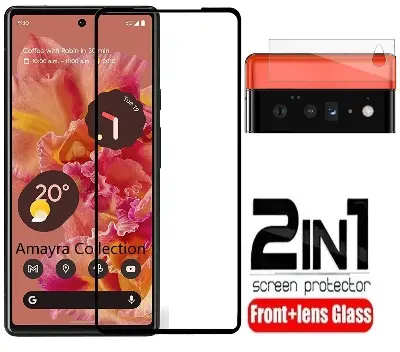 Picture of 2in1 Protector Combo Pack for Google Pixel 6 5G (Premium Full Screen Protector Glass + Camera Lens Protector)