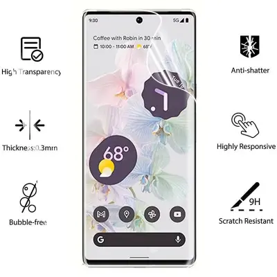 Picture of Google Pixel 6 Pro 5G TPU Protective Film Hydrogel Front Poly Protector Screen Protector Anti-Shatter / High Definition (Front Poly)