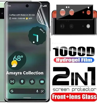 Picture of 2in1 Protector Combo Pack for Google Pixel 6a 5G (Front Hydrogel Screen Protector Poly+9h Camera Lens Protector)