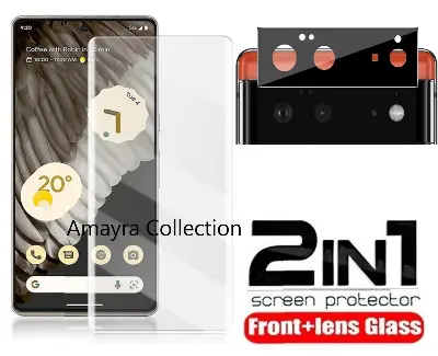 Picture of 2in1 Protector Combo Pack for Google Pixel 6 Pro 5G (A+ GRADE) UV Glass Screen Protector + 3D Camera Protector Lens