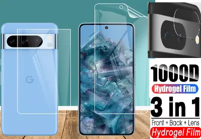 Picture of 3in1 Protector Combo Pack for Google Pixel 8 5G (Front Hydrogel Screen Protector Poly+Back Hydrogel Poly Protector+Camera Lens Protector)