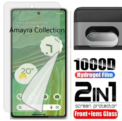 Picture of 2in1 Protector Combo Pack for Google Pixel 7 5G (Front Hydrogel Screen Protector Poly+Camera Lens Protector)