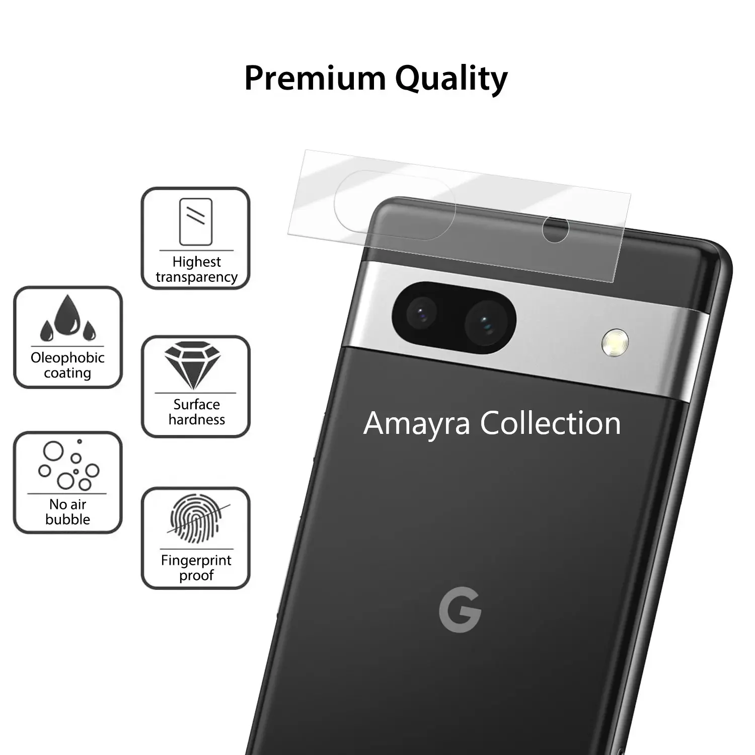 Picture of 2in1 Protector Combo Pack for Google Pixel 7 5G (5d Full Screen Protector Glass+ Camera Lens Protector)