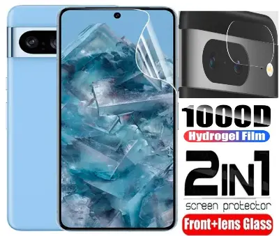 Picture of 2in1 Protector Combo Pack for Google Pixel 8 5G (Front Hydrogel Screen Protector Poly+Camera Lens Protector)