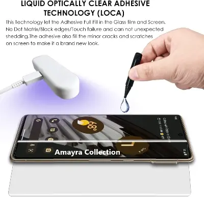 Picture of 3in1 Protector Combo Pack for Google Pixel 7 Pro 5G (A+ GRADE) UV Glass Screen Protector + Back Protector Film + 3D Camera Glass Protector)