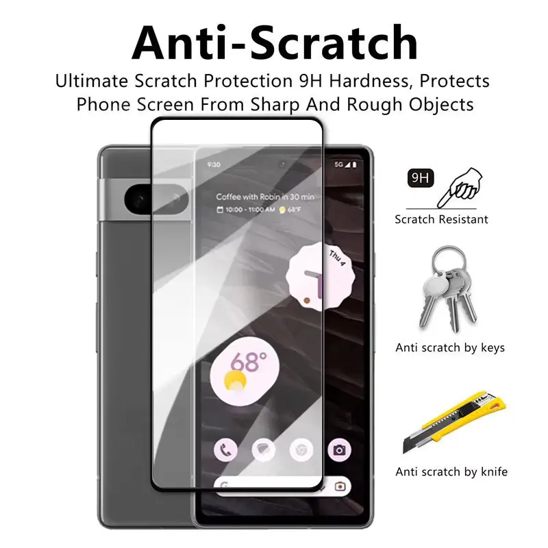 Picture of Google Pixel 8 5G (5D 9D 11D 13D 21D) Screen Protector Tempered Glass Film 9H Hardness Full Coverage No Bubbles and Fingerprint Scratch-Resistant