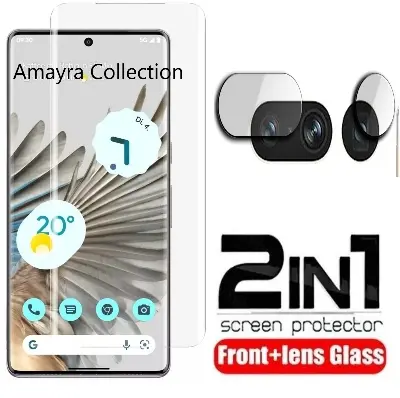 Picture of 2in1 Protector Combo Pack for Google Pixel 7 Pro 5G (A+ GRADE) UV Glass Screen Protector + Camera Protector Lens