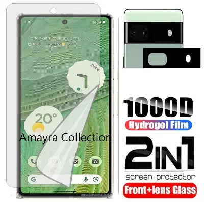 Picture of 2in1 Protector Combo Pack for Google Pixel 7 5G (Front Hydrogel Screen Protector Poly+9h Camera Lens Protector)