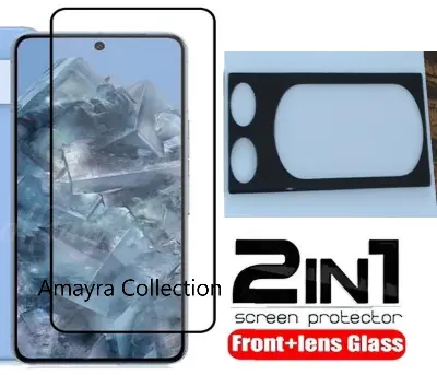 Picture of 2in1 Protector Combo Pack for Google Pixel 8 Pro 5G (Premium Full Screen Protector Glass+9h Camera Lens Protector)