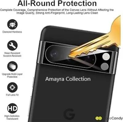 Picture of Google Pixel 8a 5G Back 9H Full Camera Lens Protector Rear 9H 3Da Camera Lens Protector,Upgraded HD,Clear Scratch Resistant [With Photo Friendly Flash Cut]