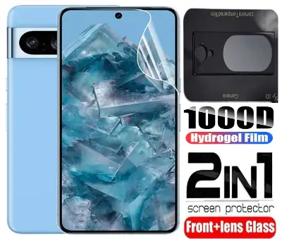 Picture of 2in1 Protector Combo Pack for Google Pixel 8a 5G (Front Hydrogel Screen Protector Poly+9h Camera Lens Protector)